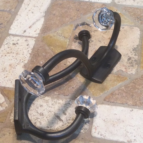 2 Vintage glass knob hooks - Picture 8 of 12